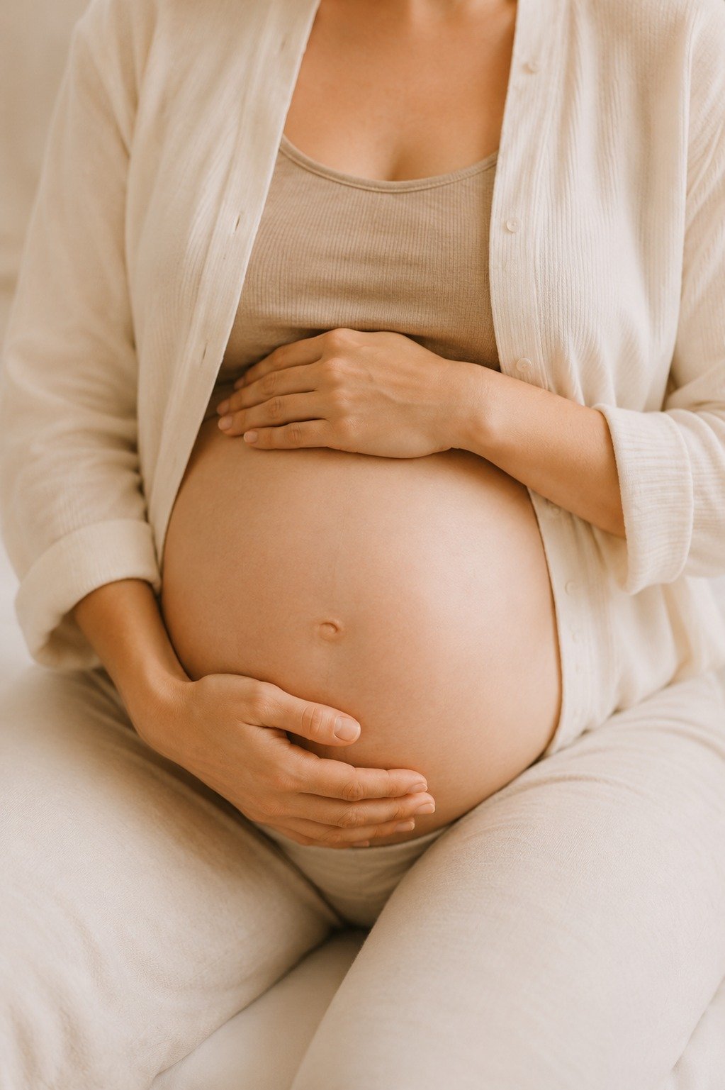 Mujer embarazada preparándose para el parto