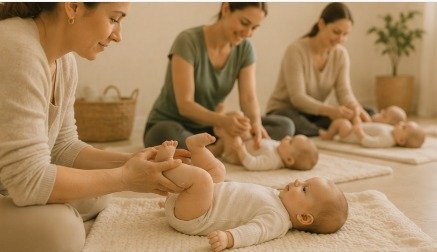 Madre con su bebé en una consulta de lactancia materna